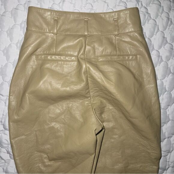 Sold Out Sz 2 Tan Babaton Aritzia Faux Leather Pants - Picture 4 of 13